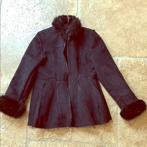 Girls Faux Fur Black Catherine Coat